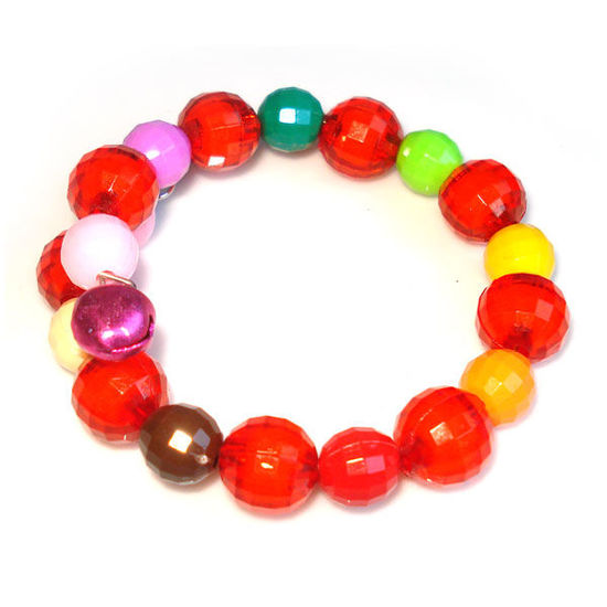 Multicolour beads with red spheres children bracelet