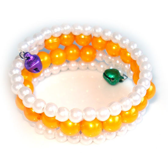White and orange pearl children bracelet