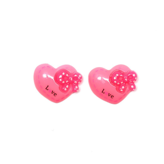 Pink Hearts with spotted bows