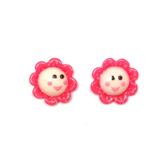 Pink and white flowers with smiling faces Pink and white flowers with smiling faces