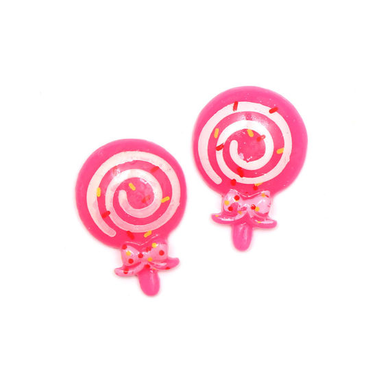 Pink lollipop clip-on earrings