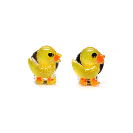 Yellow little duck clip-on earrings