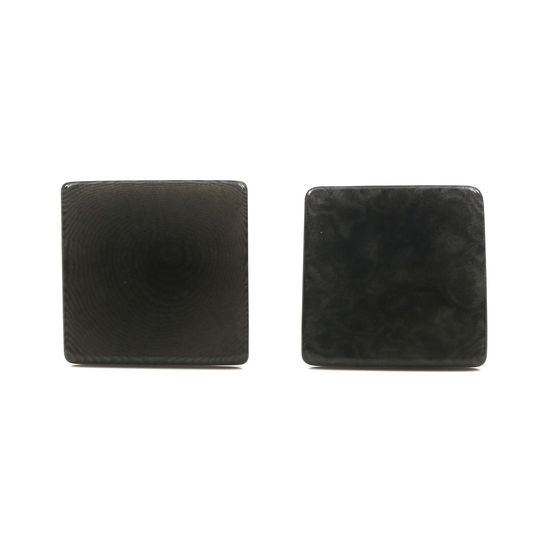 Grey Square Tagua Clip On Earrings