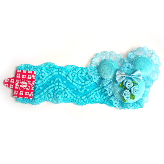 Blue Mickey Mouse shape with blue lace hairband