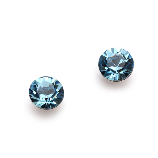 Aquamarine Austrian crystal stud earrings with Sterling Silver posts and backs