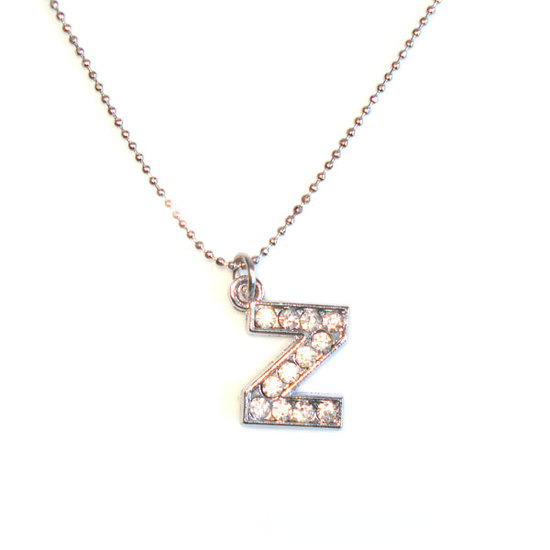 Diamante initial Z pendant necklace