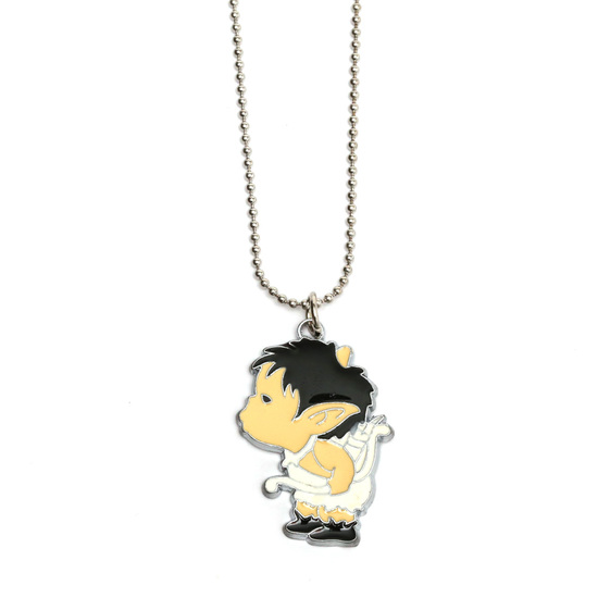 White cupid boy pendant necklace