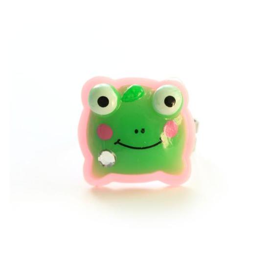 Green little frog adjustable ring