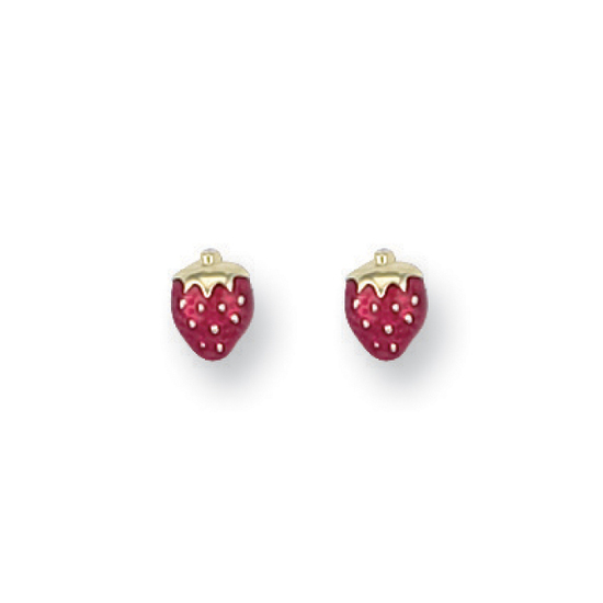 Strawberry Gold Stud Earrings