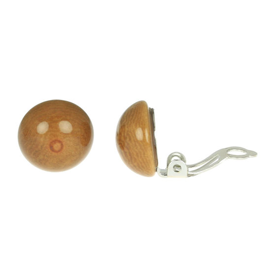 Brown Domes Tagua Clip-on Earrings, 14mm